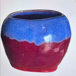Blue and Red Ceramic Vase